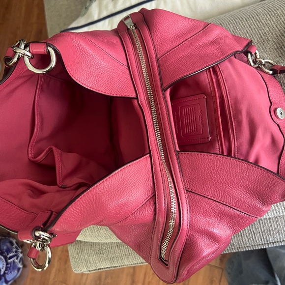 Coach Raspberry Leather Shoulder Bag - Picture 3 of 3